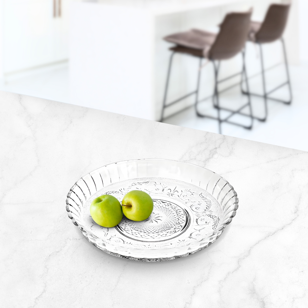 Prato Tigela Bowl Vidro Redonda Sobremesa Saladeira 30cm
