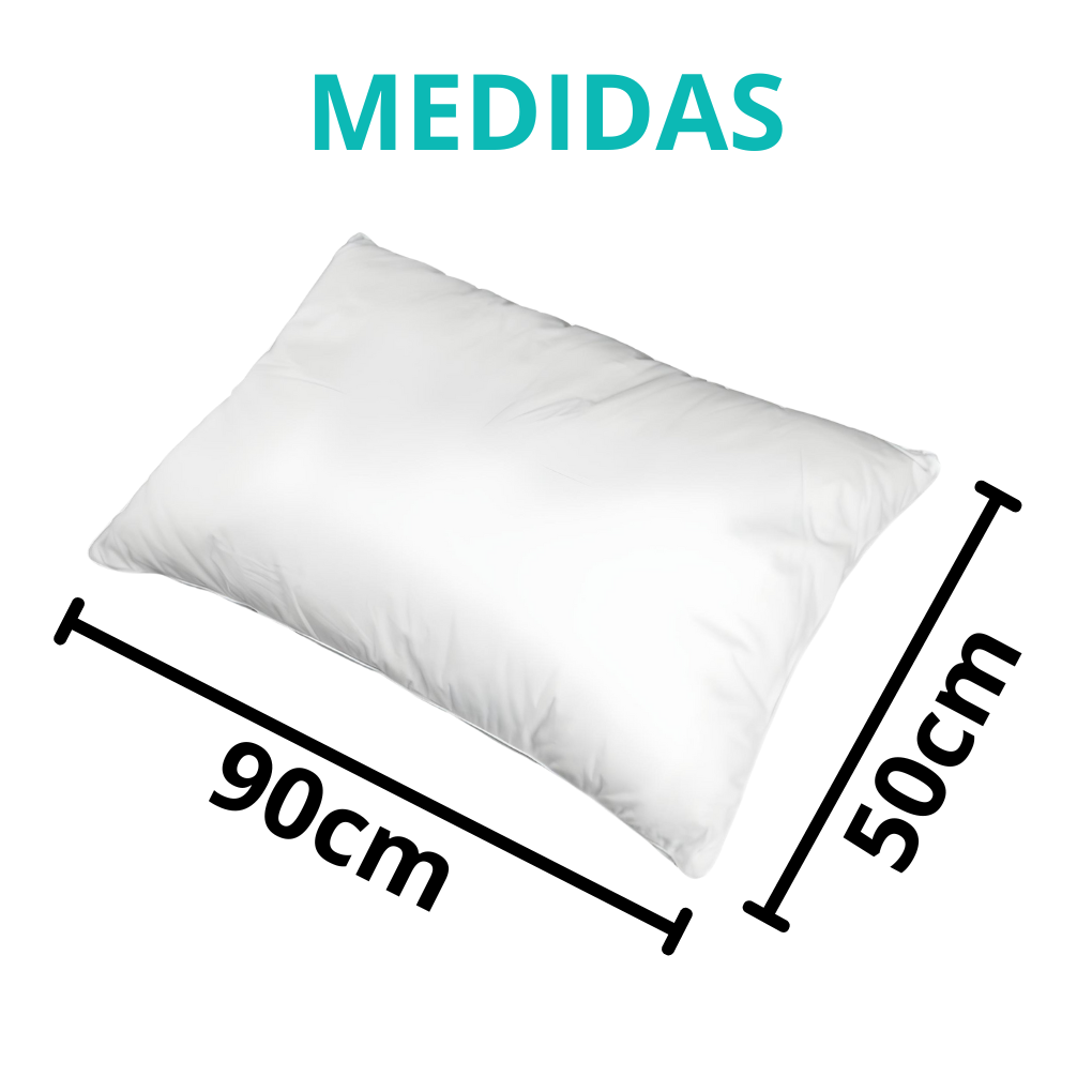 Travesseiro 50X90cm 200 Fios toque acetinado conforto Firme800gr Branco - 4104/10