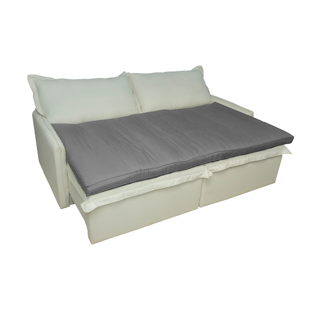 Pillow Top de Sofá Retrátil e Reclinável Almofada Fibras Macias Cinza 160x80cm