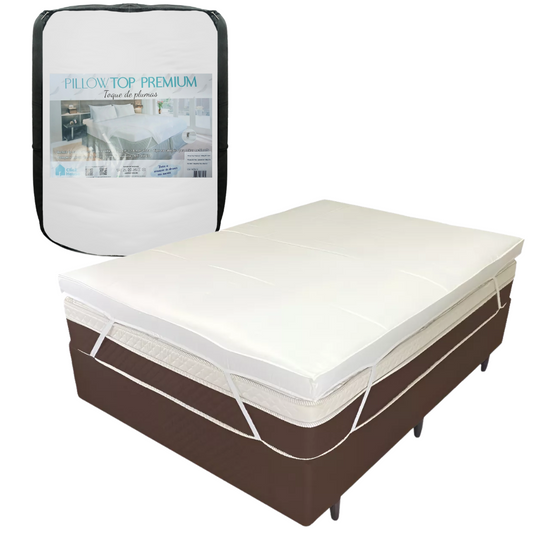 Pillow Top Click House Premium 1200kg M2 KING 195x200x12cm Branco - 8057/10