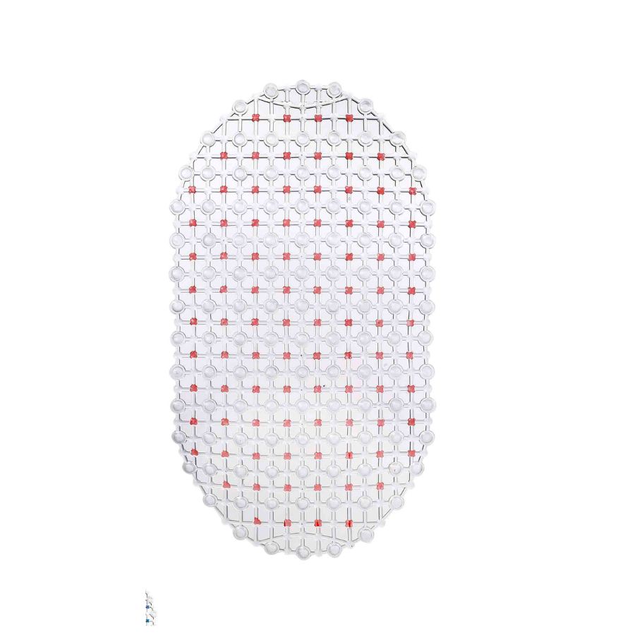 Tapete Antiderrapante PVC Oval Vermelho 35x35x65cm - WX3339