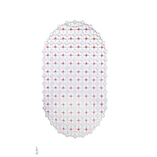 Tapete Antiderrapante PVC Oval Vermelho 35x35x65cm - WX3339