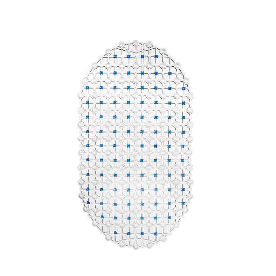 Tapete Antiderrapante PVC Oval Azul 35x35x65cm - WX3339