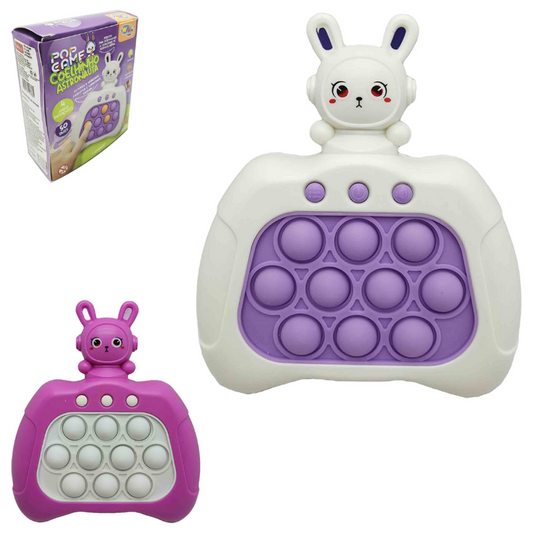 Pop-it Brinquedo Eletrônico Anti Stress com Som Luz Coelhinho Astronauta