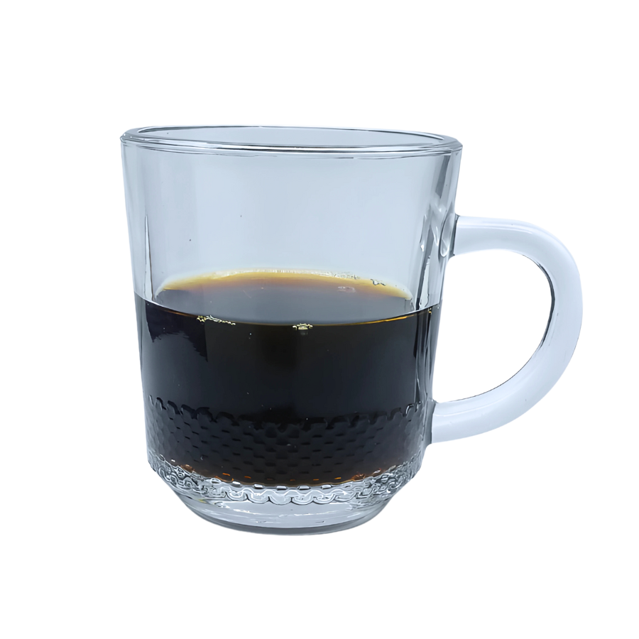 Xicara Vidro Transparente Café Chá Cappuccino Alça 90ml 2 Pç