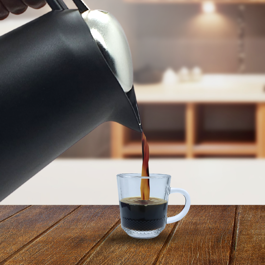 Xicara Vidro Transparente Café Chá Cappuccino Alça 90ml 2 Pç