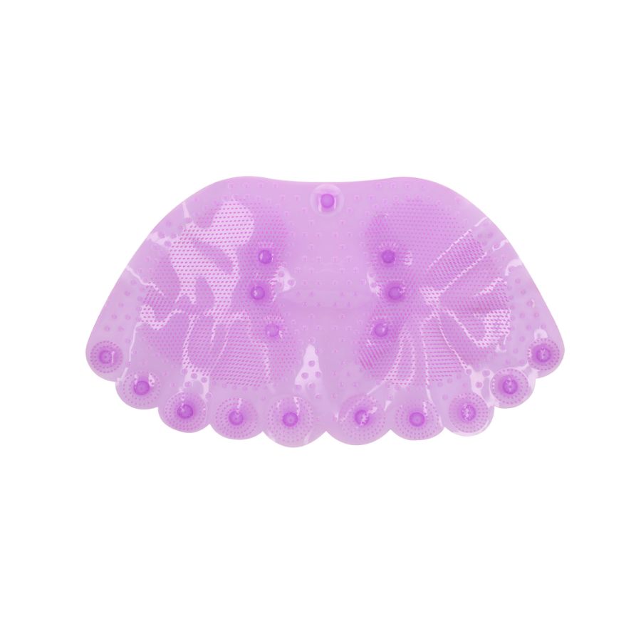 Tapete Antiderrapante PVC Contorno Pegada Roxo 31,5x57cm - WX10957