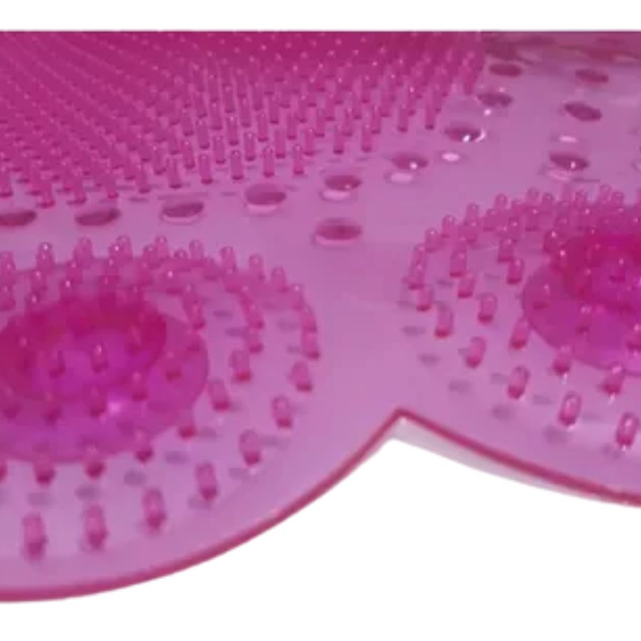 Tapete Antiderrapante PVC Contorno Pegada Roxo 31,5x57cm - WX10957