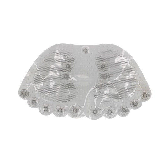 Tapete Antiderrapante PVC Contorno Pegada Cinza 31,5x57cm - WX10957