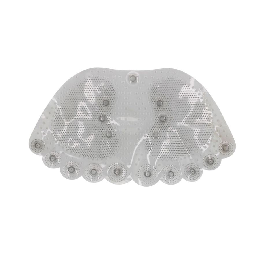 Tapete Antiderrapante PVC Contorno Pegada Cinza 31,5x57cm - WX10957