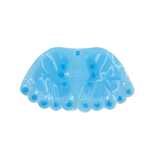 Tapete Antiderrapante PVC Contorno Pegada Azul 31,5x57cm - WX10957