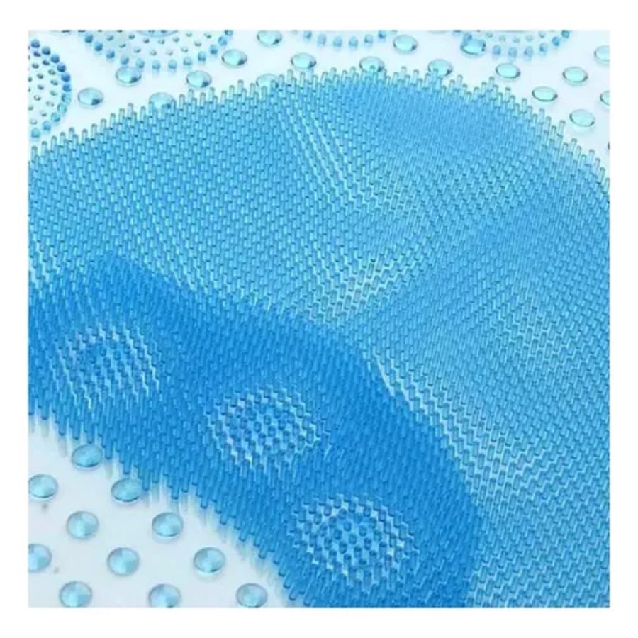 Tapete Antiderrapante PVC Contorno Pegada Azul 31,5x57cm - WX10957