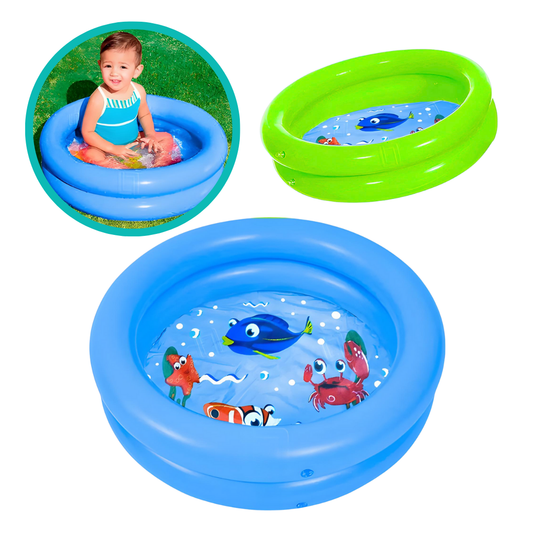 Piscina Infantil Redonda Inflável De Fundo Estampado Animais Sortida 28L
