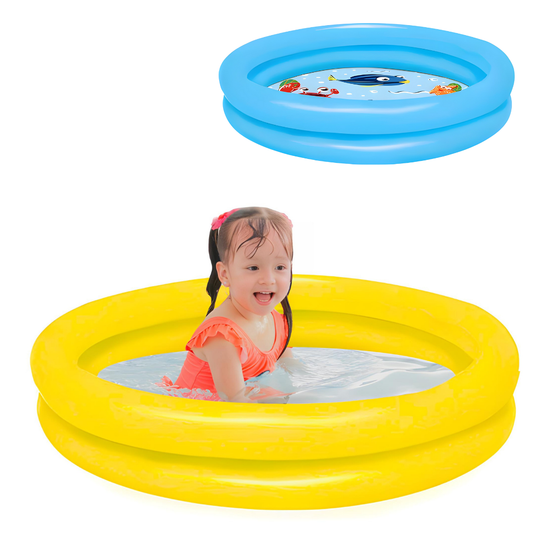 Piscina Infantil Redonda Inflável De Fundo Estampado Animais Sortida 61L
