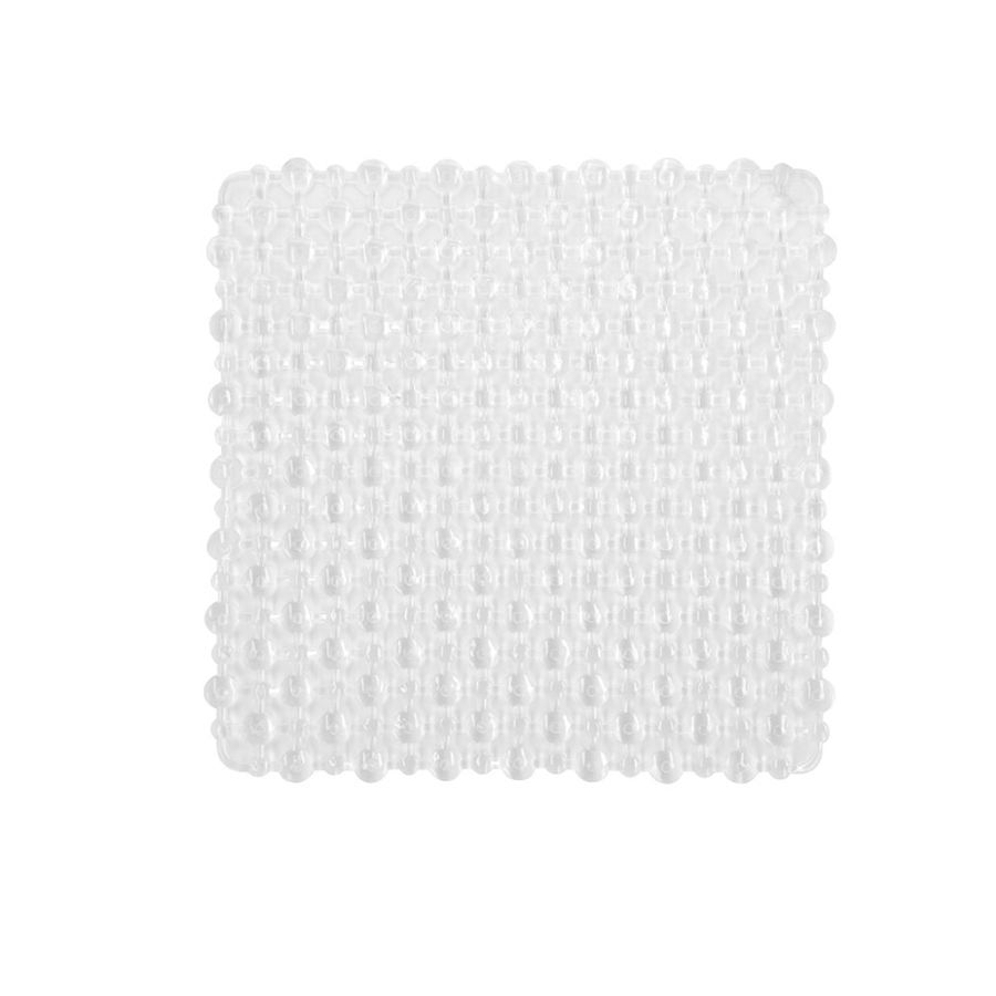 Tapete Antiderrapante PVC Quadrado Pontos Branco 27x27cm - WX10966