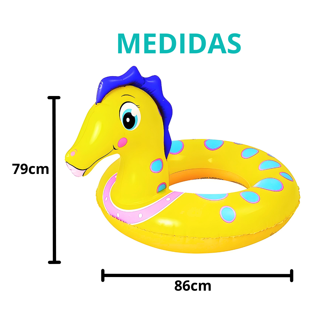 Boia Redonda Inflável Infantil Criança Circular Animal Cavalo Marinho