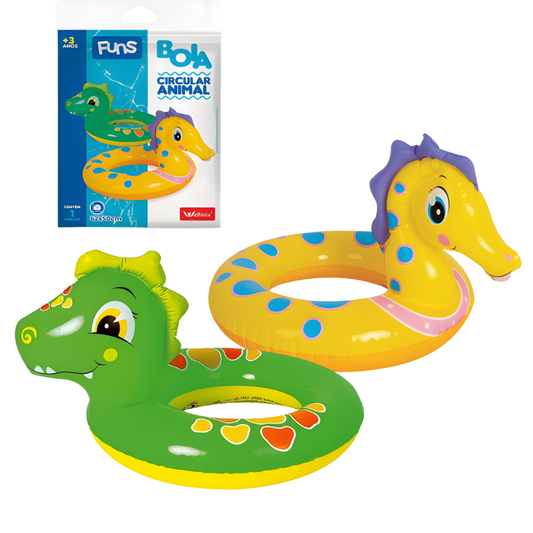 Boia Redonda Inflável Infantil Criança Circular Animal Cavalo Marinho