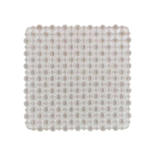Tapete Antiderrapante PVC Quadrado Pontos Cinza 27x27cm - WX10966