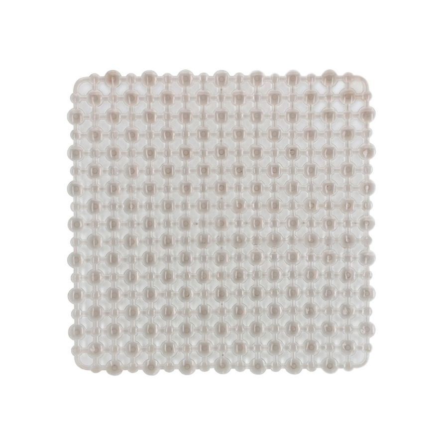 Tapete Antiderrapante PVC Quadrado Pontos Cinza 27x27cm - WX10966
