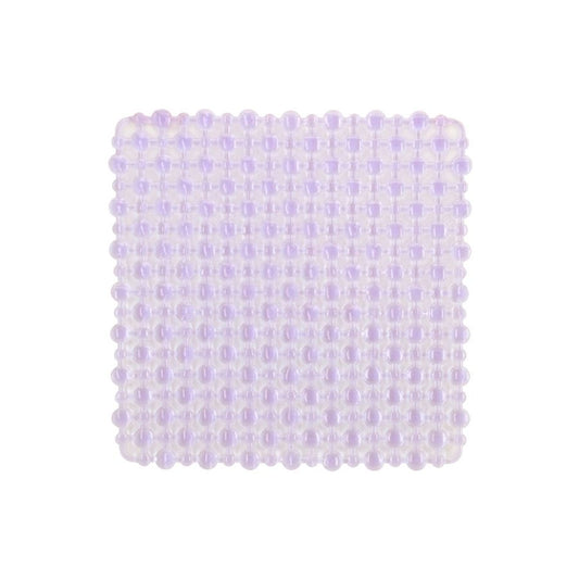 Tapete Antiderrapante PVC Quadrado Pontos Lilas 27x27cm - WX10966