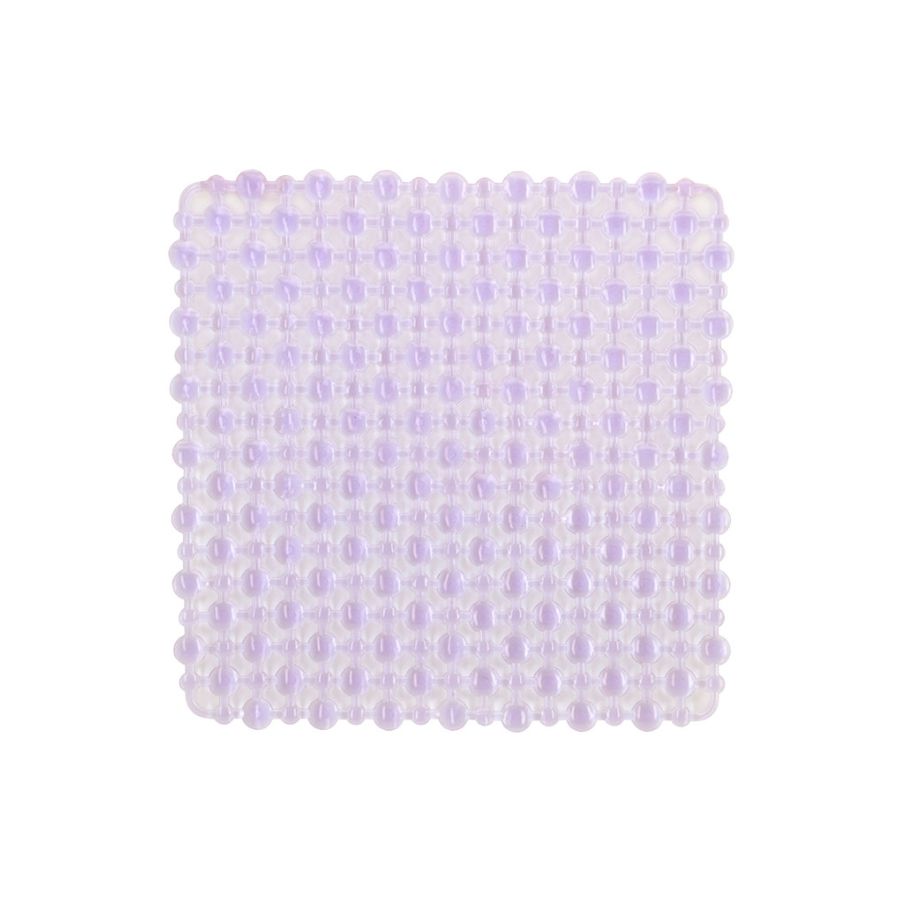 Tapete Antiderrapante PVC Quadrado Pontos Lilas 27x27cm - WX10966