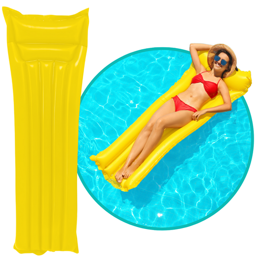 Boia Colchão De Piscina Grande Inflável Bronzeador Amarelo