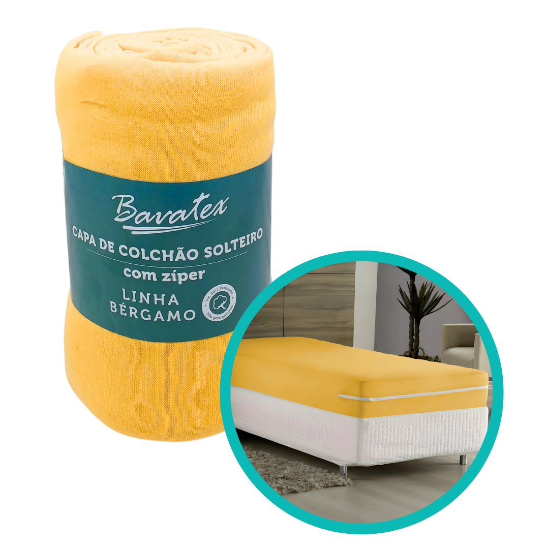 Capa De Colchão Com Zíper Box Solteiro Malha 100% Algodão