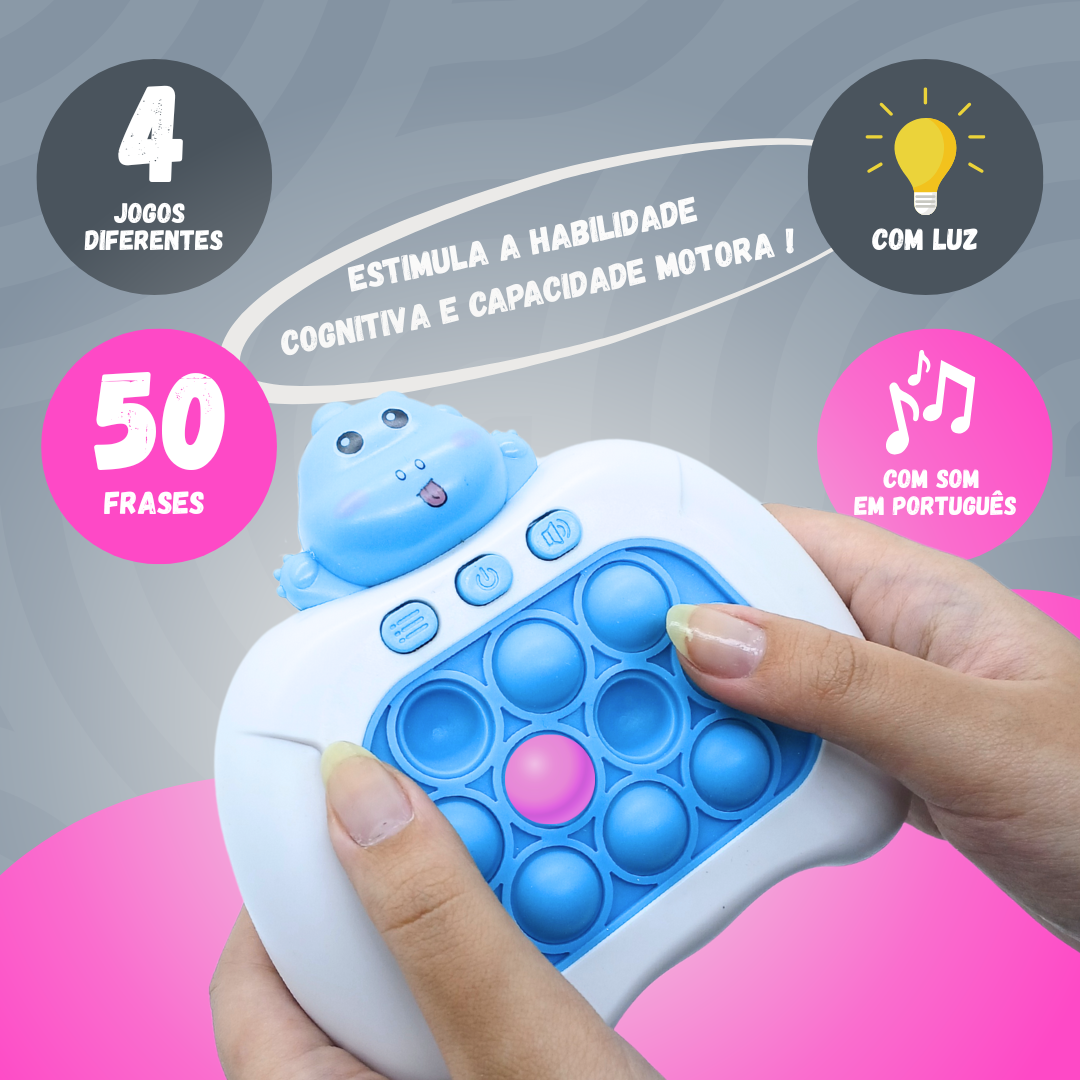 Pop-it Brinquedo Eletrônico Anti Stress Som Luz Dinossauro