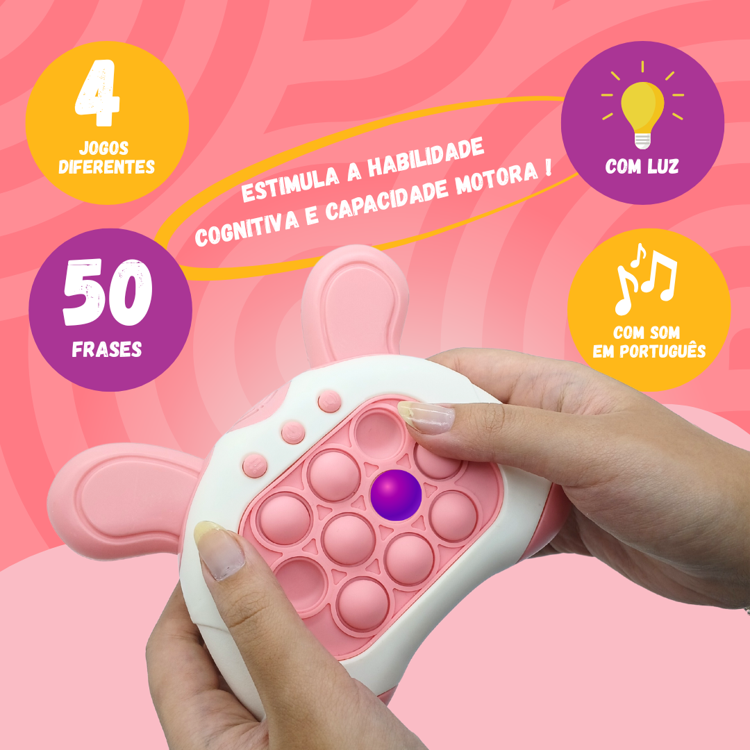 Pop-it Brinquedo Eletrônico Anti Stress Som Luz Coelhinho