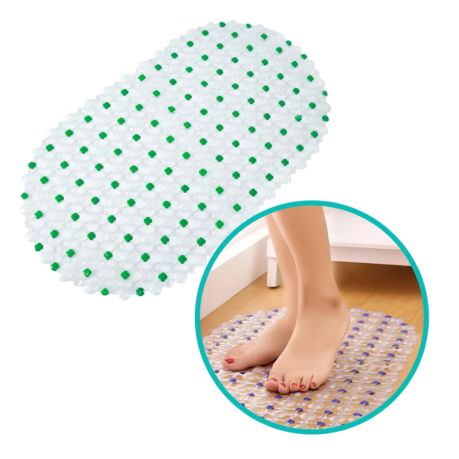 Tapete Antiderrapante PVC Oval Verde 35x35x65cm - WX3339