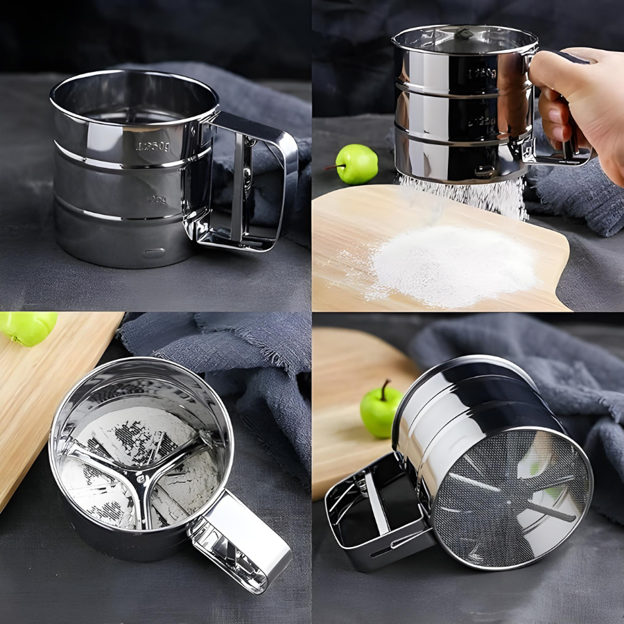 Polvilhador Peneira Farinha Inox Gatilho 10cmx5cm - 5648