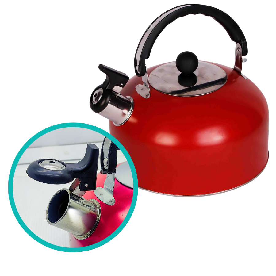 Chaleira Apito Inox Vermelho Fosco 2L - WX12579