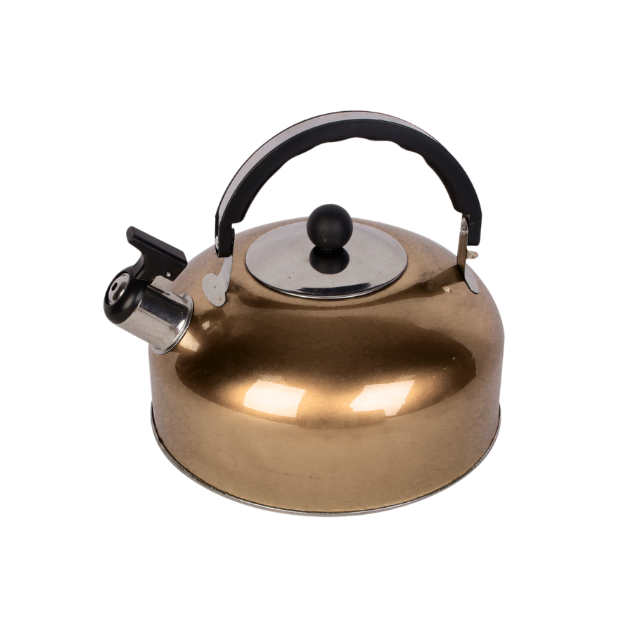 Chaleira Apito Inox Bronze Metalico 2,5L - WX12581