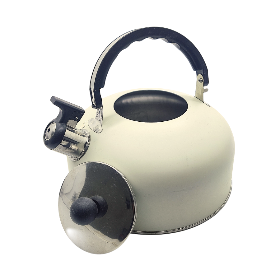 Chaleira Apito Inox Off White Matte 2,5L - WX12583