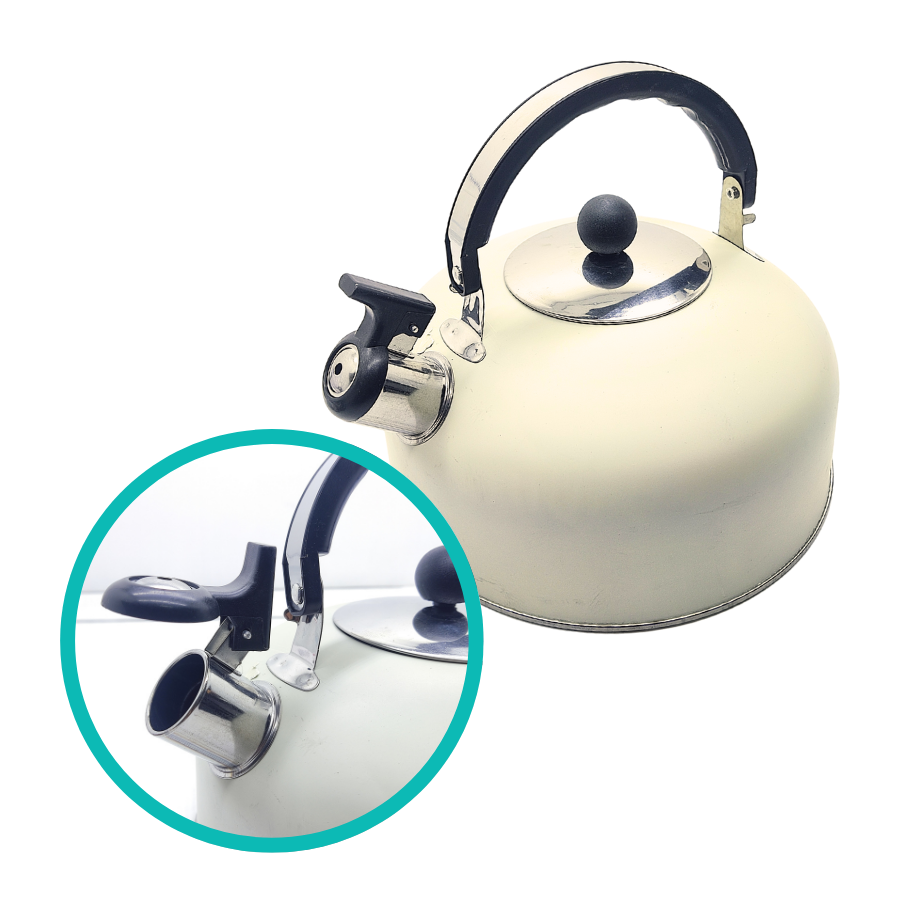 Chaleira Apito Inox Off White Matte 2,5L - WX12583
