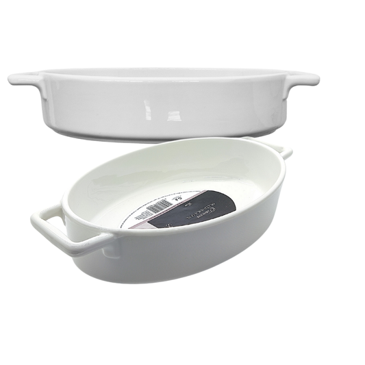 Travessa Ceramica Oval Alça Santis 15x27,5cm - WX14074