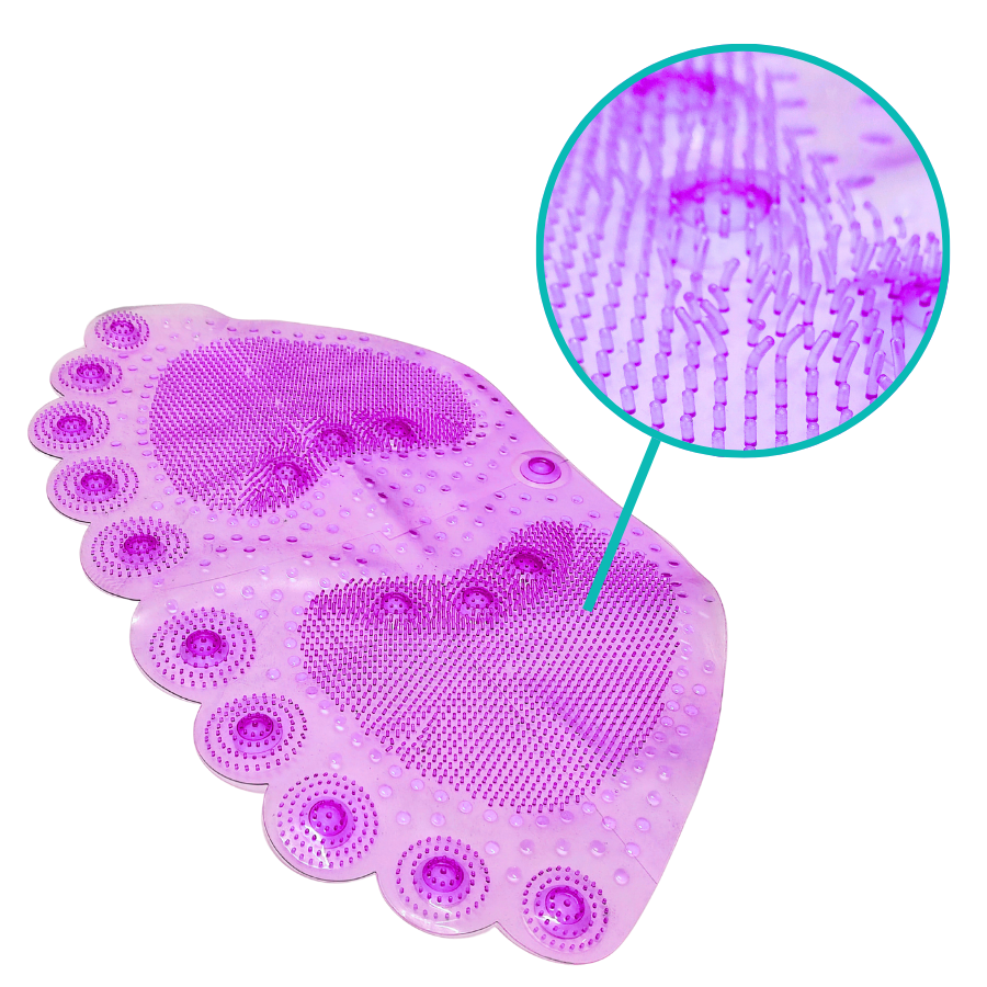 Tapete Antiderrapante PVC Contorno Pegada Roxo 31,5x57cm - WX10957