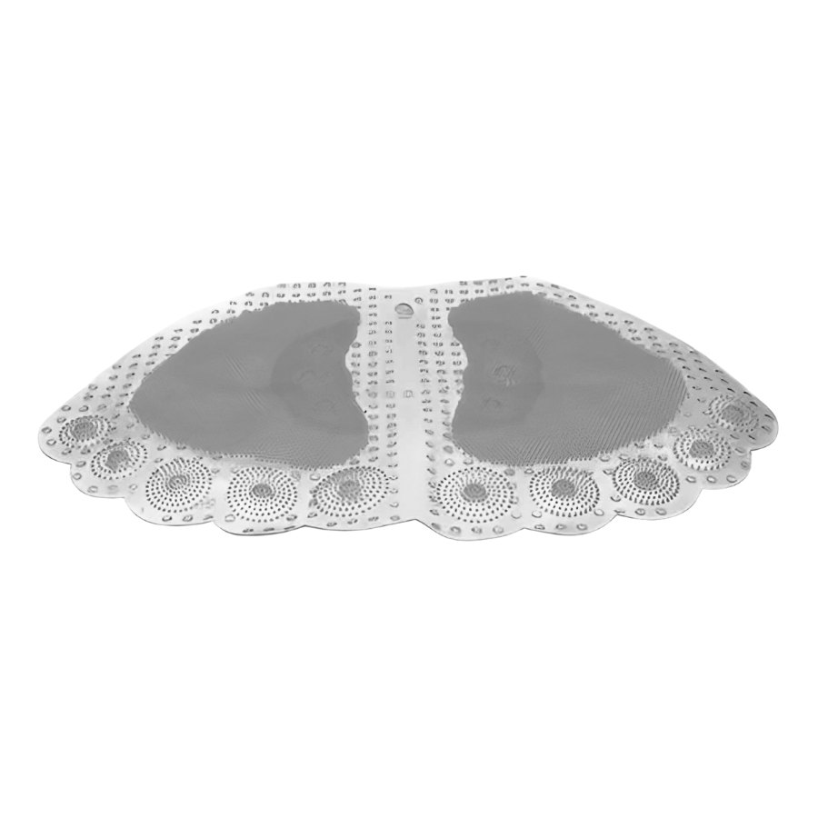 Tapete Antiderrapante PVC Contorno Pegada Branco 31,5x57cm - WX10957