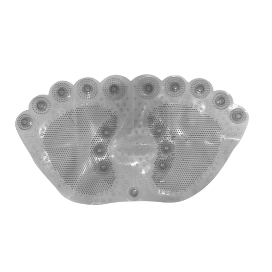 Tapete Antiderrapante PVC Contorno Pegada Branco 31,5x57cm - WX10957