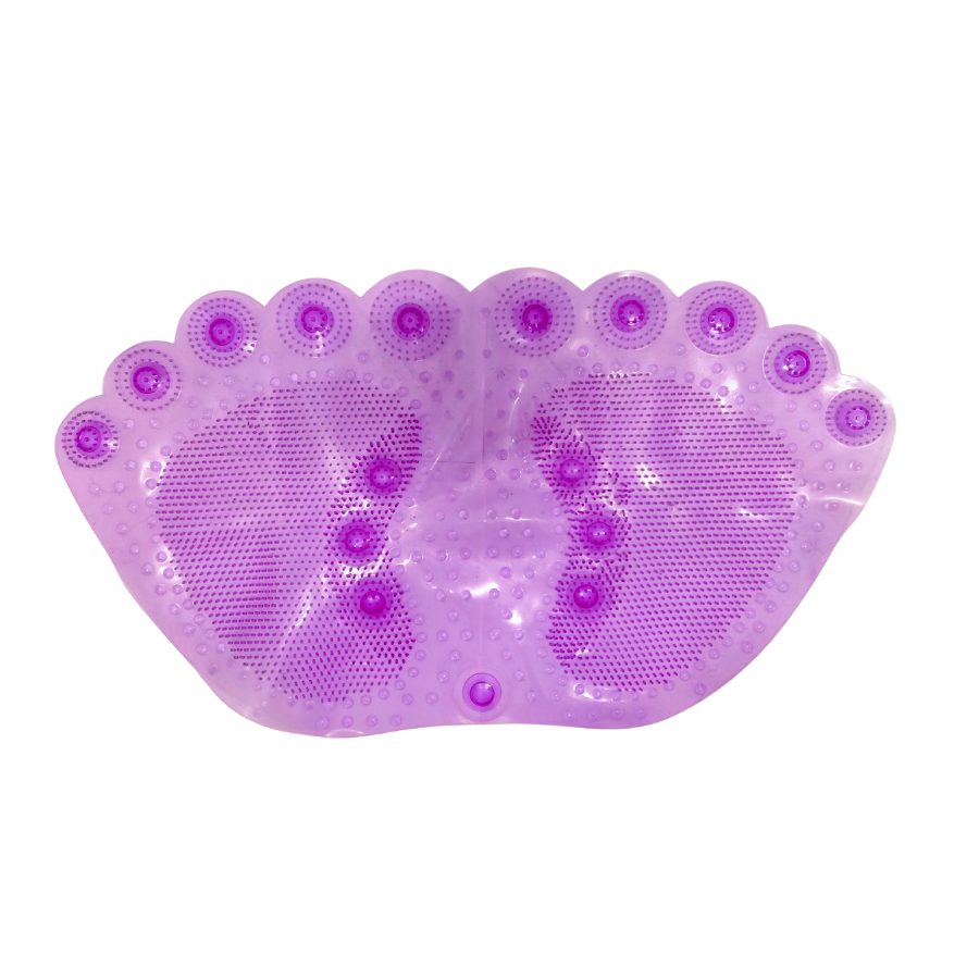 Tapete Antiderrapante PVC Contorno Pegada Roxo 31,5x57cm - WX10957