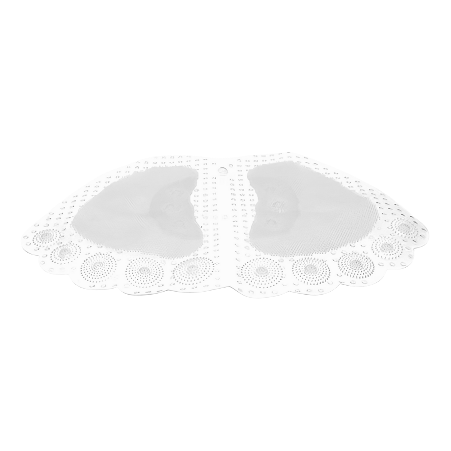 Tapete Antiderrapante PVC Contorno Pegada Cinza 31,5x57cm - WX10957