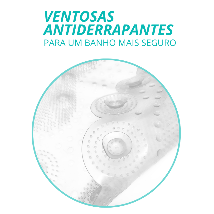 Tapete Antiderrapante PVC Contorno Pegada Cinza 31,5x57cm - WX10957