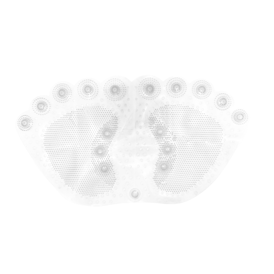 Tapete Antiderrapante PVC Contorno Pegada Cinza 31,5x57cm - WX10957