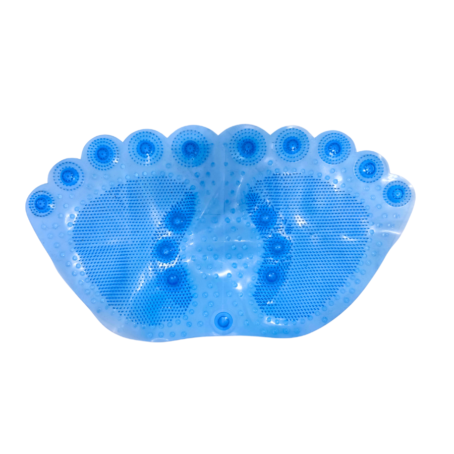 Tapete Antiderrapante PVC Contorno Pegada Azul 31,5x57cm - WX10957