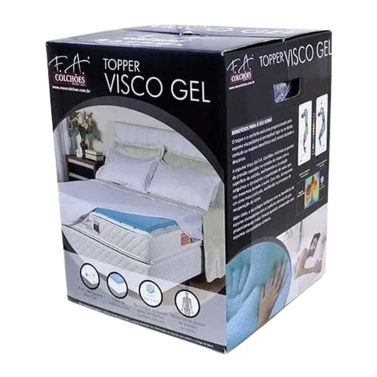 Pillow Top Topper Espuma Viscogel F.a Solteiro 88x188x4cm