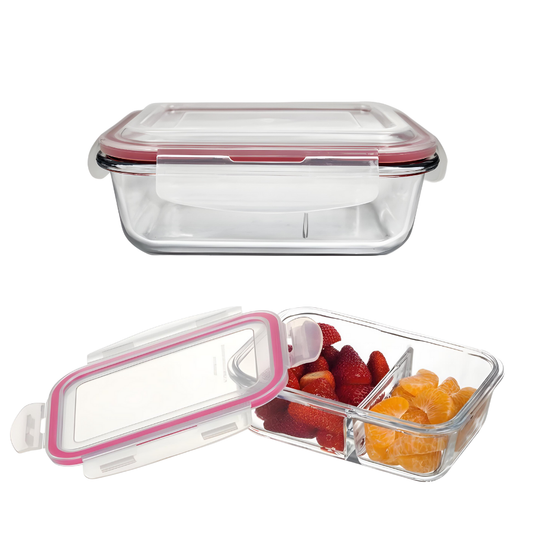 Pote De Vidro Hermetico 930ml Com Divisória - 0504