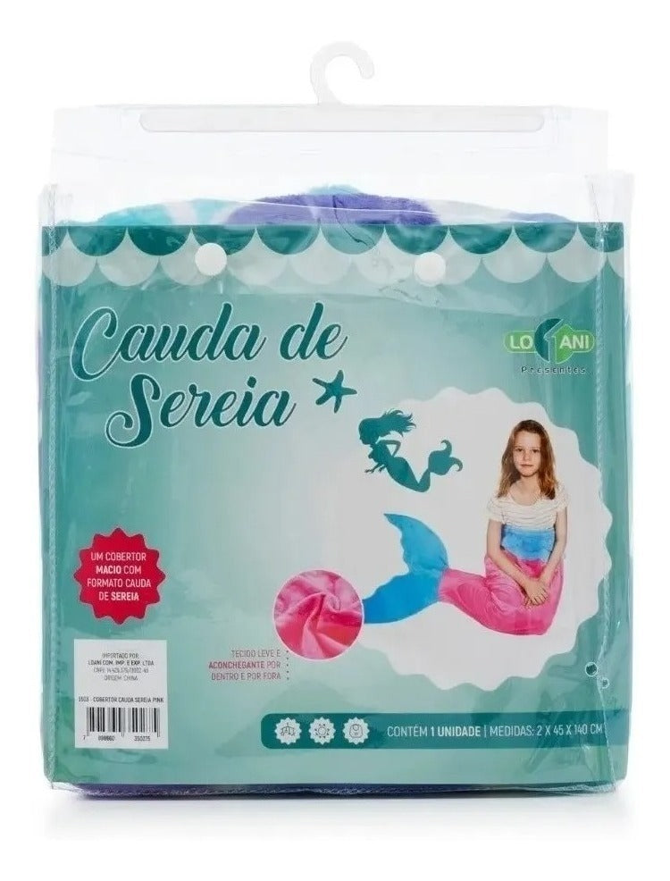Cobertor Macio Cauda De Sereia Manta Soft Infantil Rosa