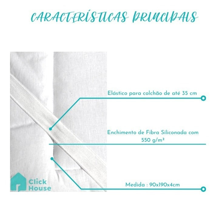 Protetor De Colchão Trisoft Pillow Top Solteiro (90x190x4cm)