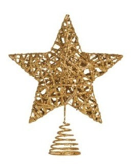 Ponteira Para Arvore De Natal Estrela Dourada 25x20cm