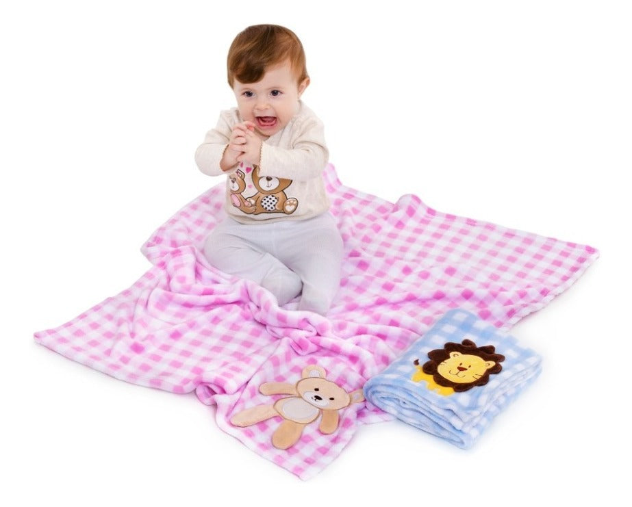 Manta Soft Anti-alérgico Bichinhos Bebê Infantil Cobertor